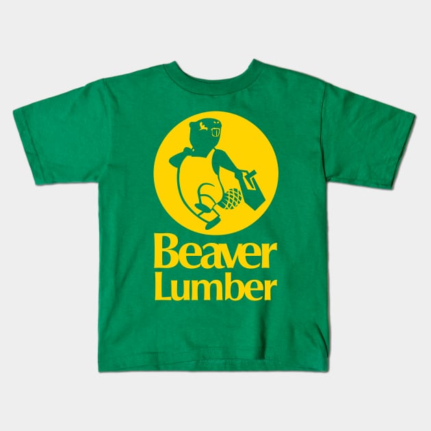 Beaver Lumber (Yellow Logo) Kids T-Shirt by Studio Marimo